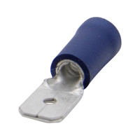 Vlakstekker blauw 6.3MM 100 stuks