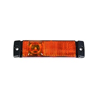 Zijmarkeringslamp LED oranje 24V met reflector130x32