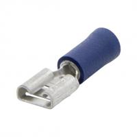 Vlakstekerhuls blauw 1.5-2.5mm² met versterkingshuls 6.3x0.8mm